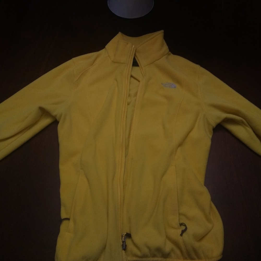 Mustard yellow North Face jacket
